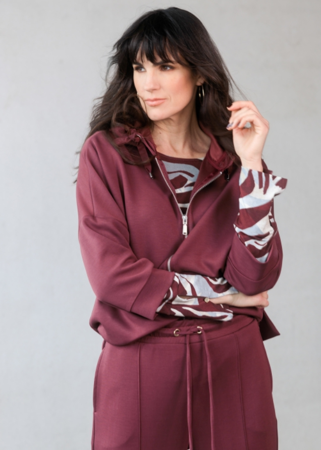 Wine coloured modal hoodie