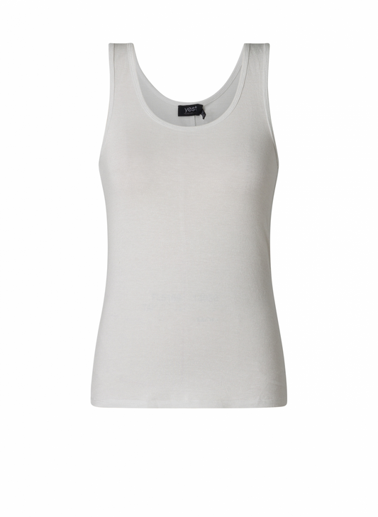 Yest Salome white vest top with silver shimmer