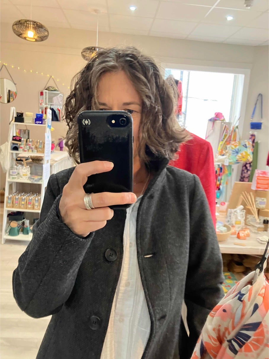 Fransa Villa jacket in charcoal