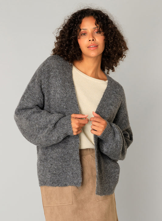 Yest Calista grey cardigan with tie