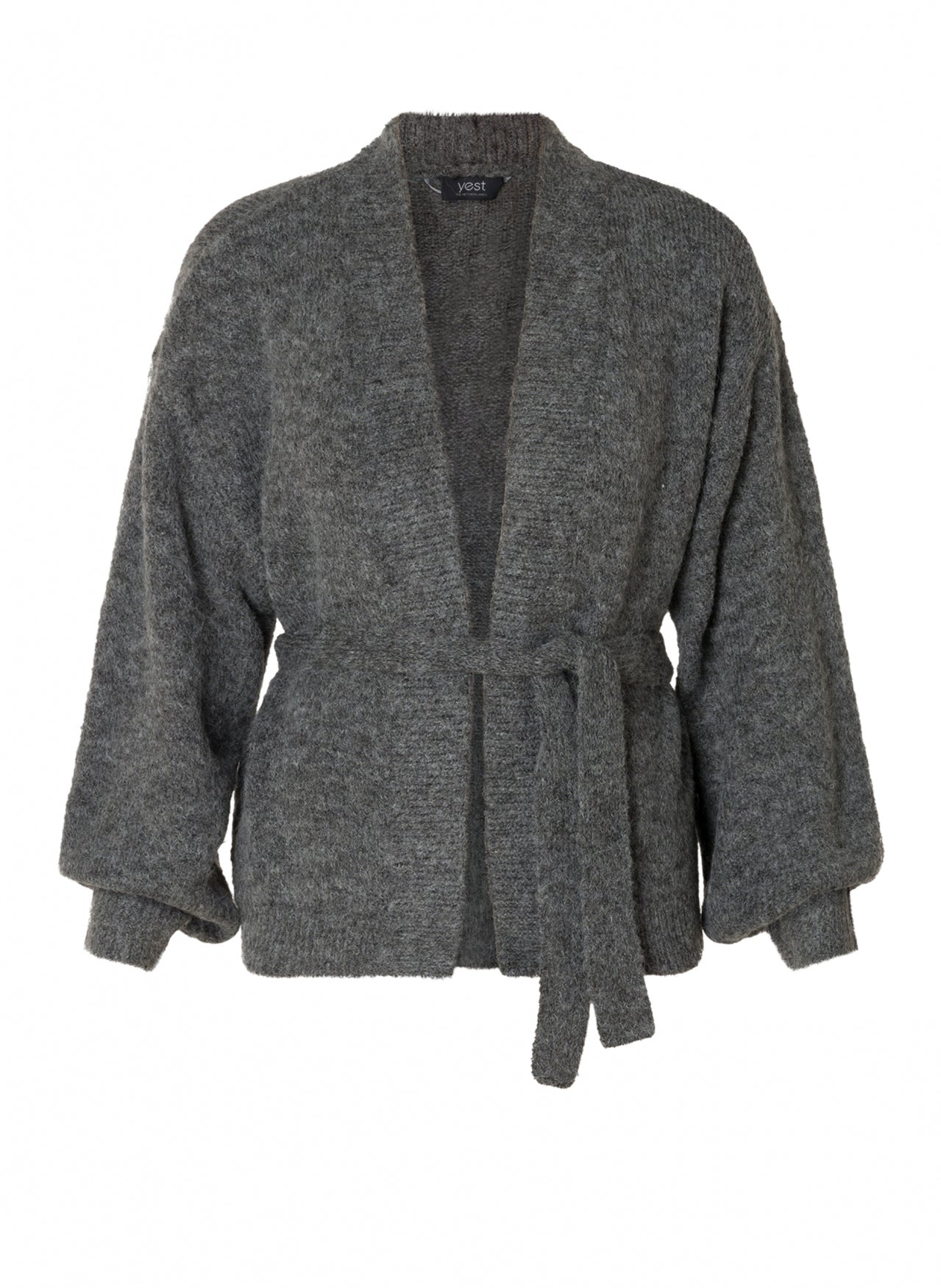 Yest Calista grey cardigan with tie