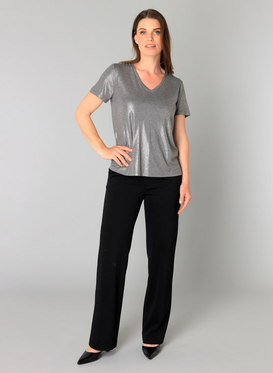 Yest Genelia slinky silver top