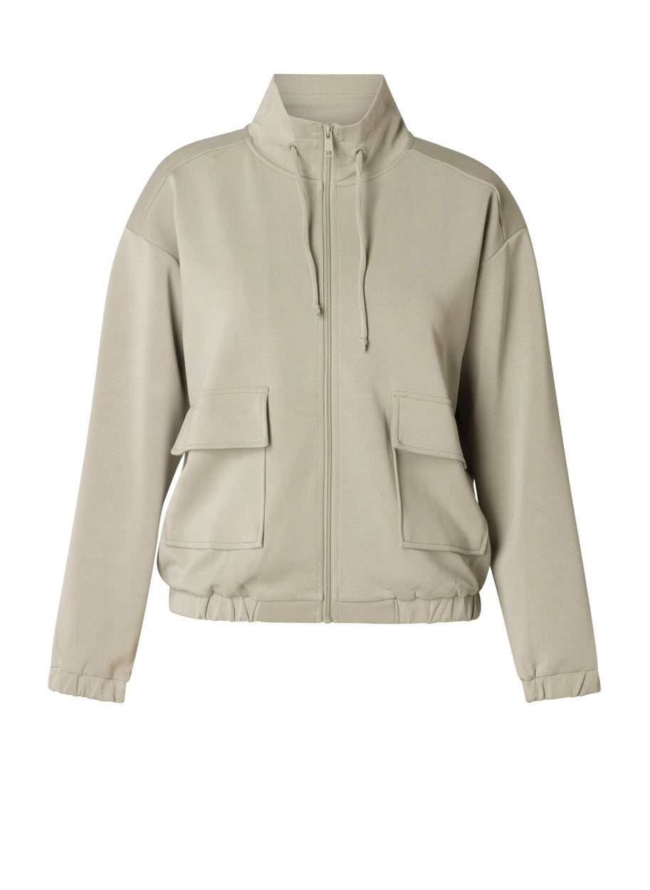 Yest soft sweat top with zipper in grey mist