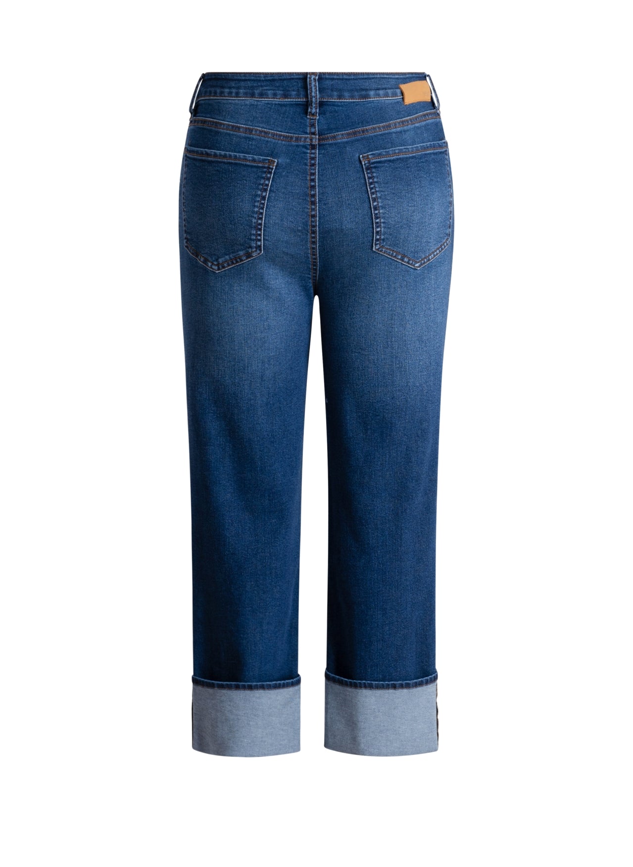 Yest Stina dark stone wash jeans with turn up