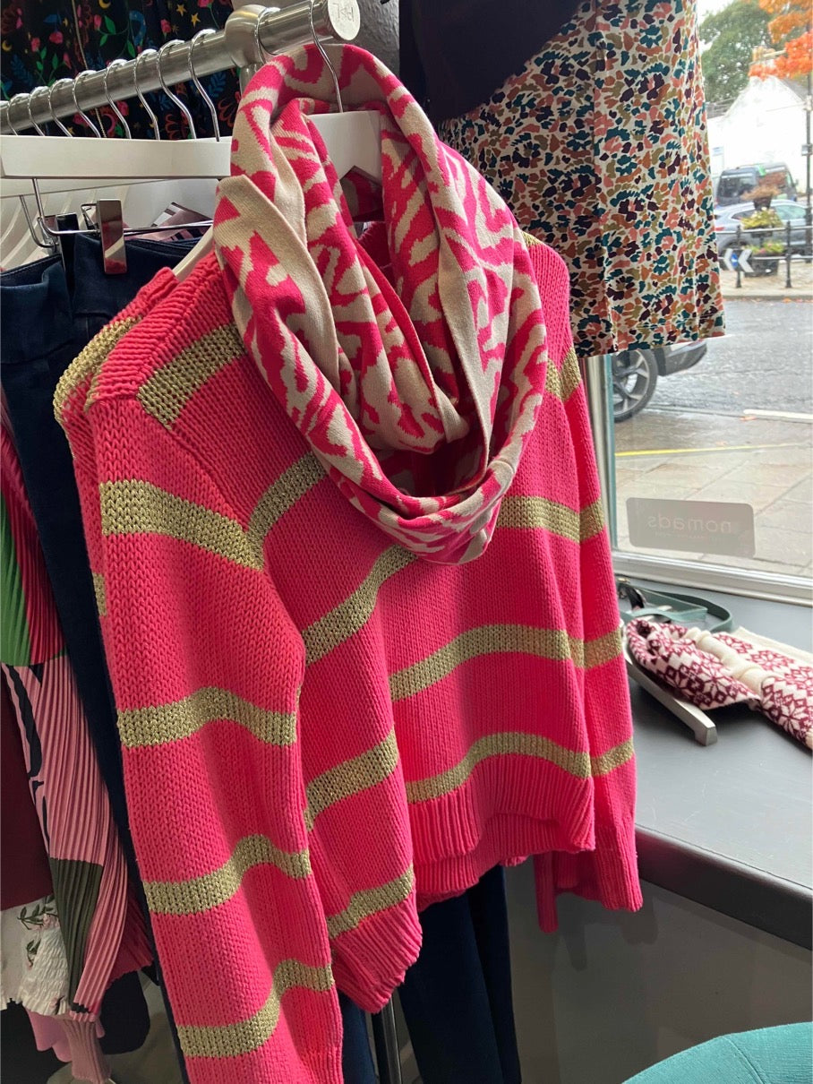 Numph Nukristy sweater in fandango pink
