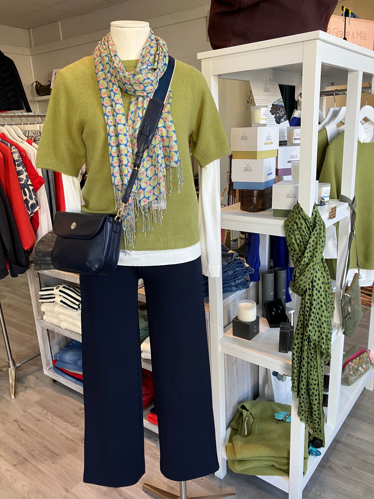 POM navy vegan leather shoulder handbag