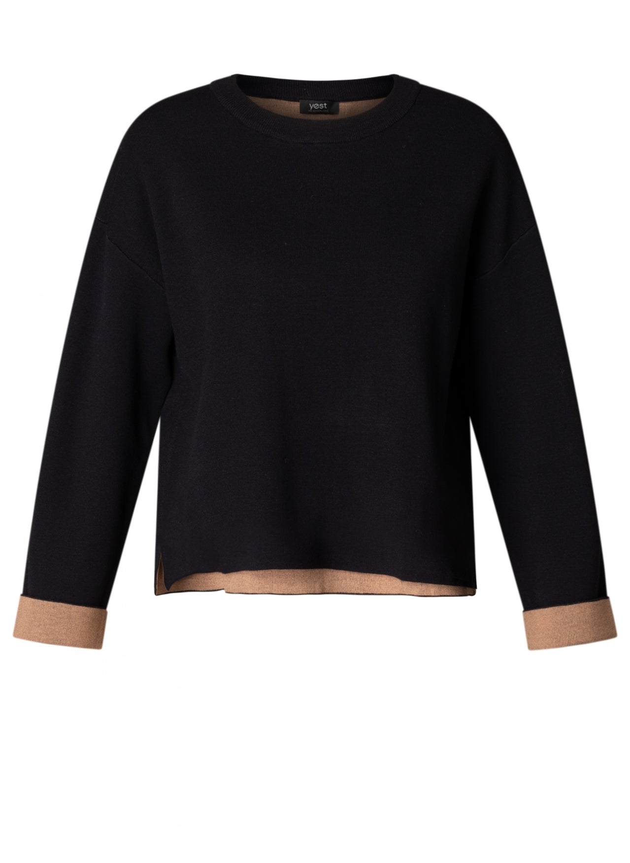 Yest Brenna navy knit with contrast cuff