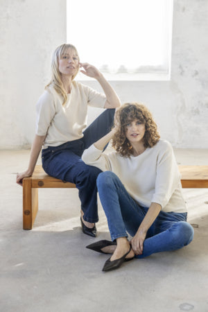 Fransa Sinja sweater in antique white