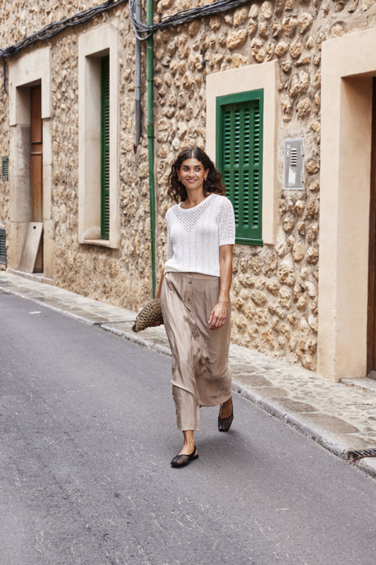 Fransa Dita Skirt in silver mink