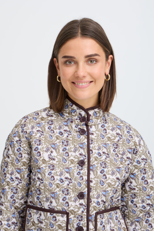 Fransa Claudine jacket in entangles fir green