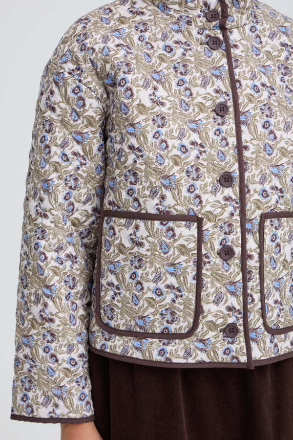 Fransa Claudine jacket in entangles fir green