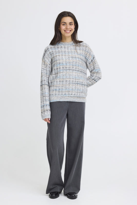 Fransa Dora sweater in light grey melange