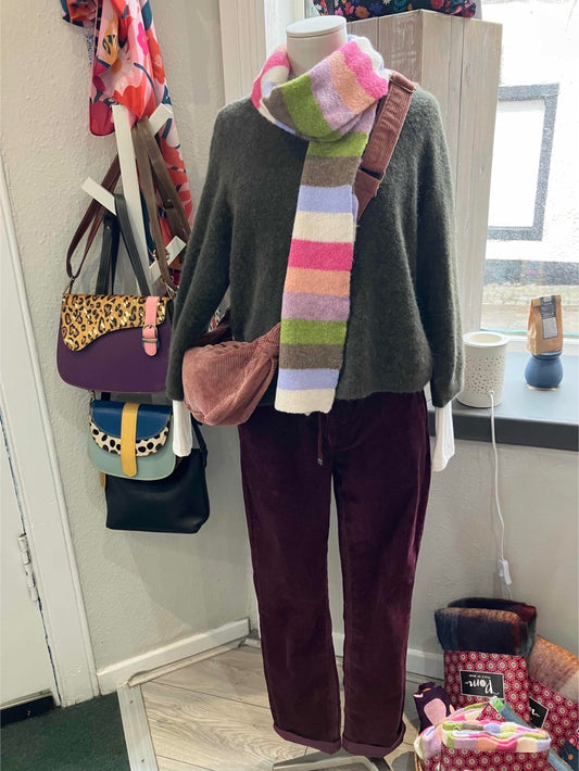 Red Button Tessy cords in wine