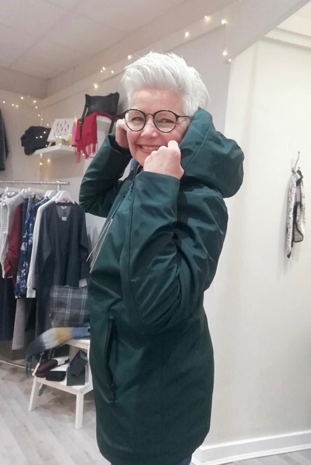 Yest Nox rain jacket in deep pine green
