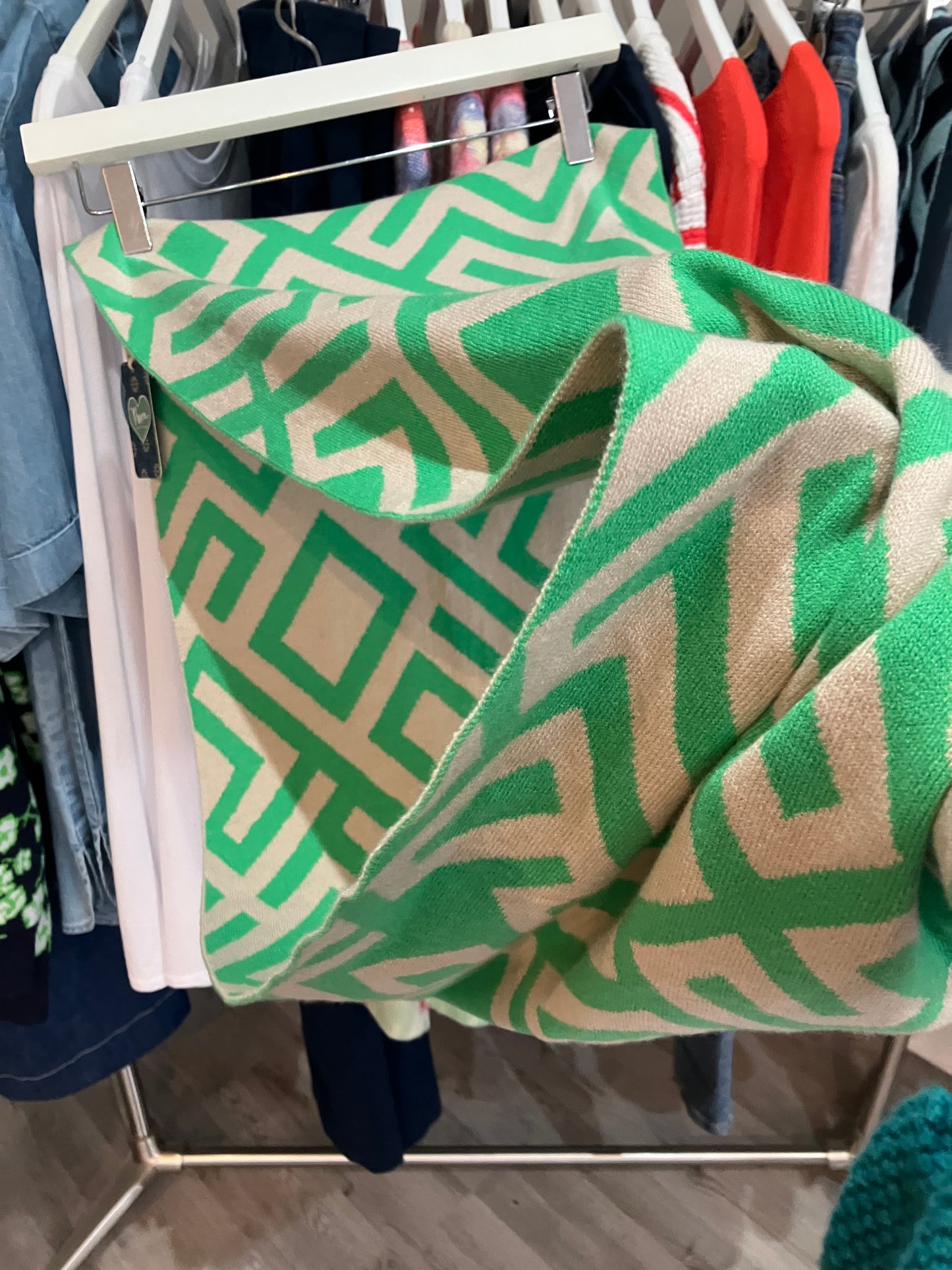 POM Jade green & oatmeal recycled polyester snood