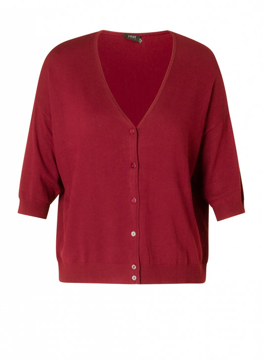 Yest Reem burgundy wine cardigan