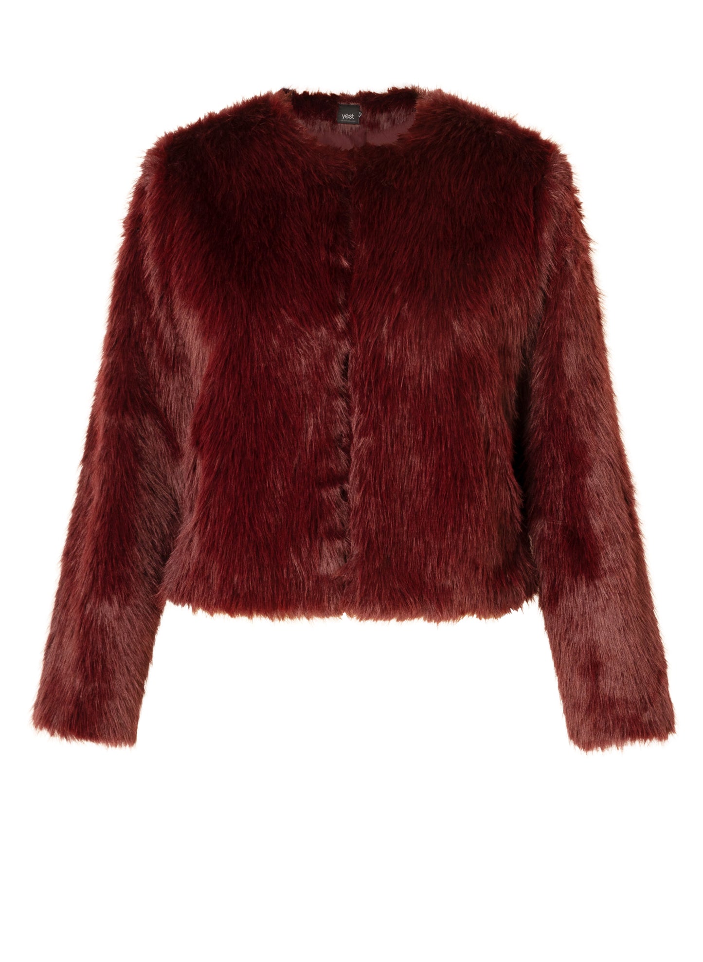 Yest Cloe faux fur jacket in wine