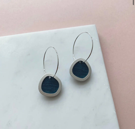 Mica Peet Silver geometric hoop earrings