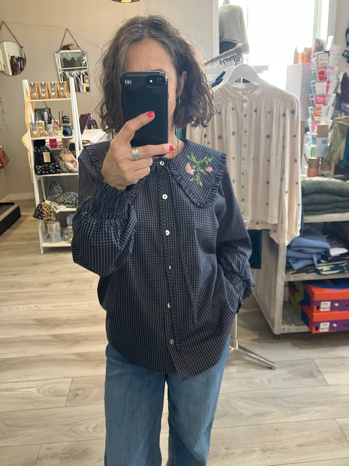 Numph Nuriya blouse in salute blue