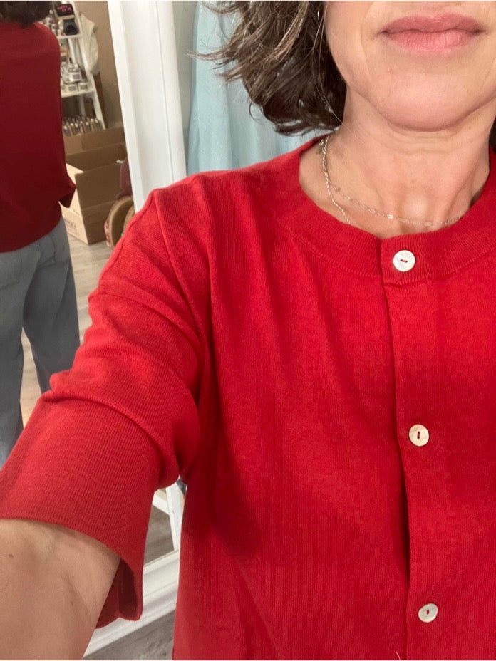 Yaya oversized cardigan in scarlet red