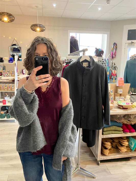 Yest Chiara viscose lace top in wine