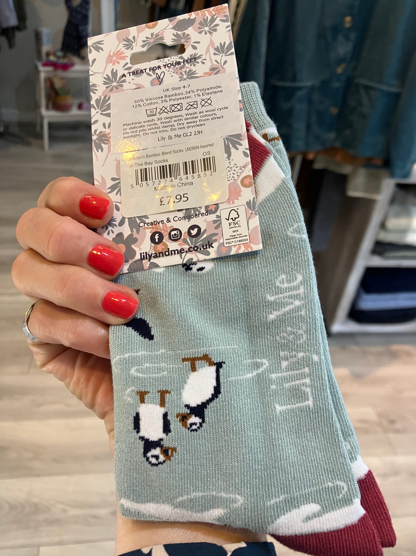 Lily & Me in the bay socks