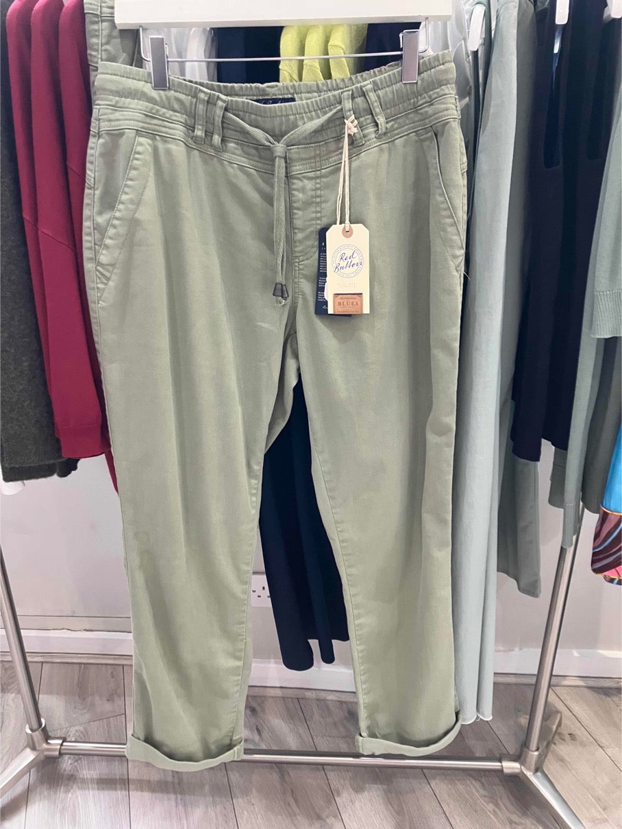 Red Button Tessy slub twill in teagreen