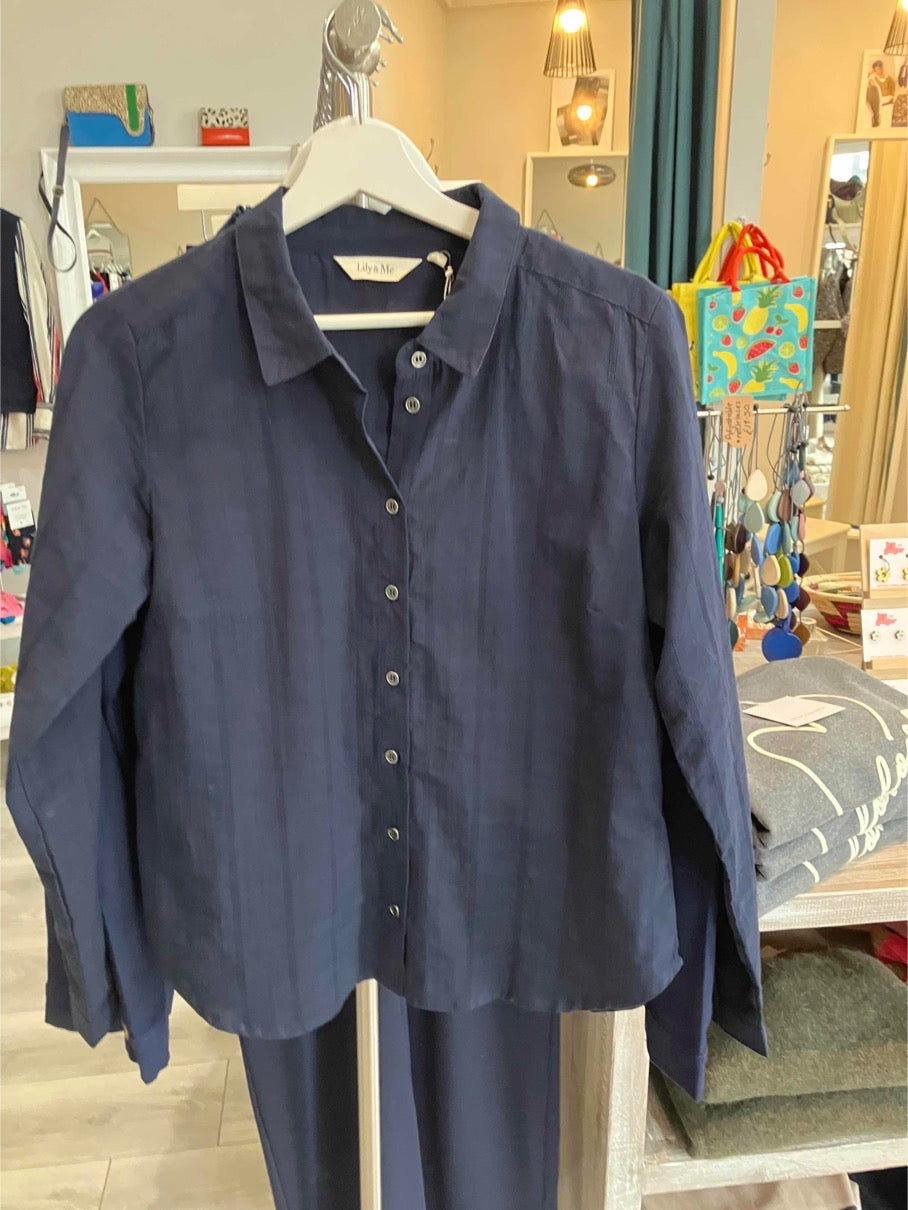 Lily & Me Patsy shirt in navy check