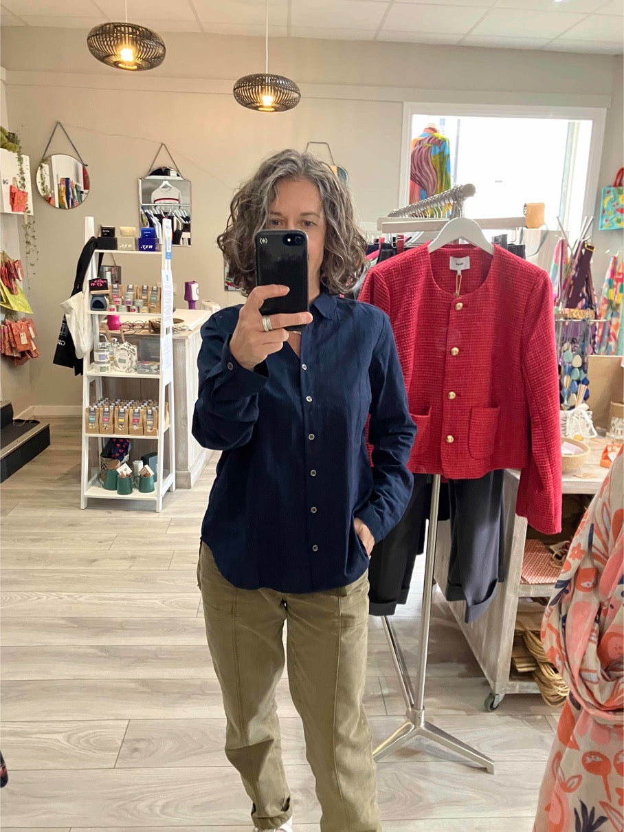 Lily & Me Patsy shirt in navy check