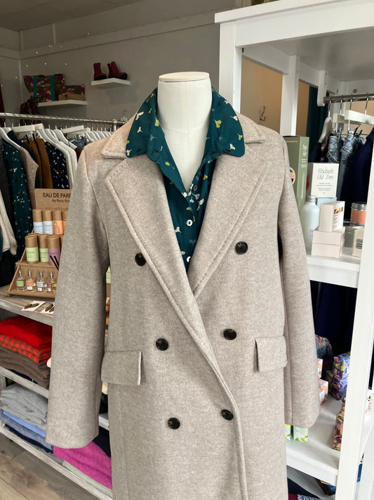 Fransa Adelay smart coat in stone beige