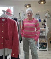 Numph Nukristy sweater in fandango pink