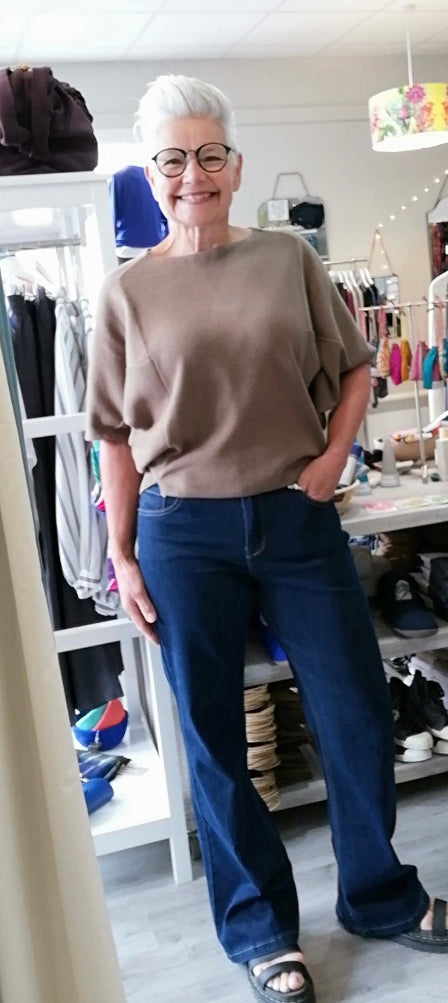 Red Button Colette 5 pocket jeans, in dark blue with wide leg