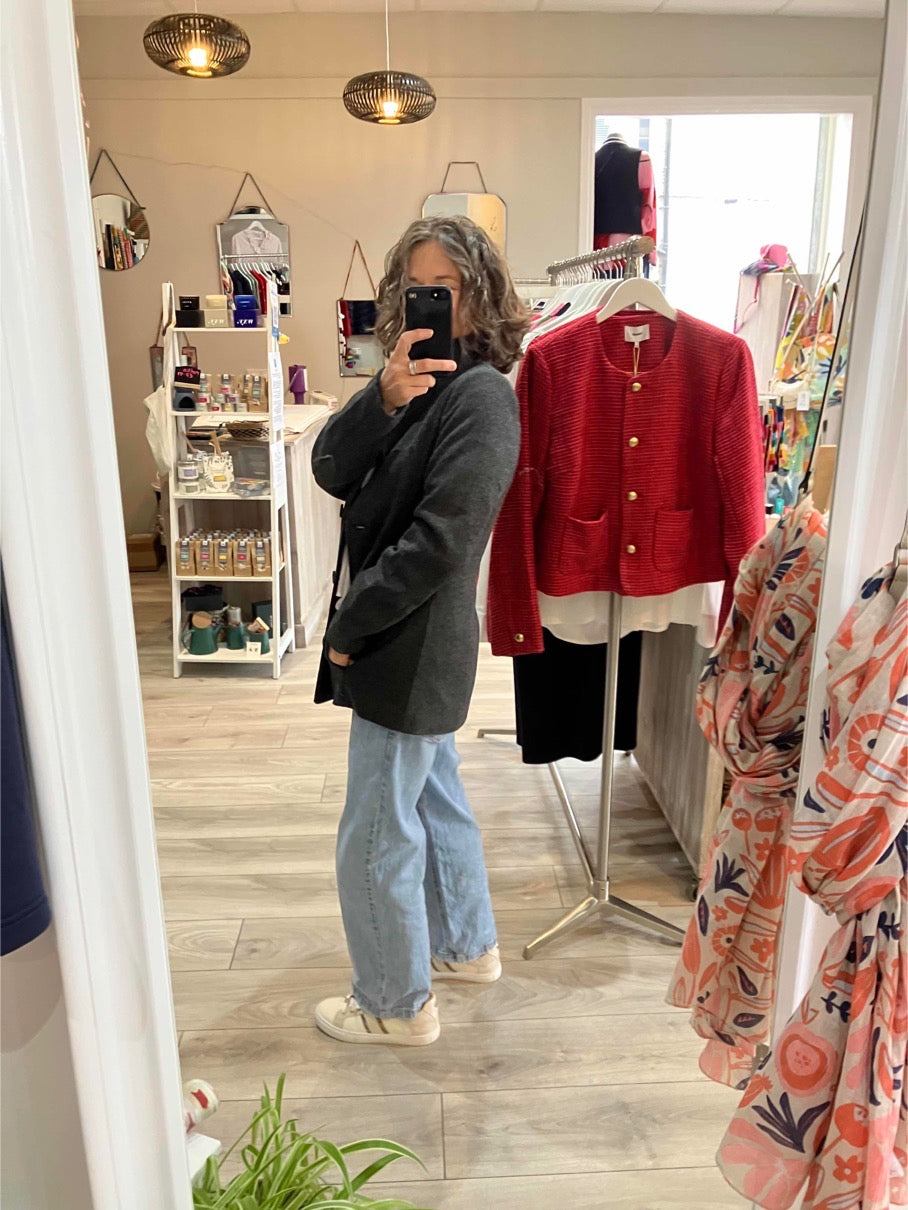 Fransa Villa jacket in charcoal