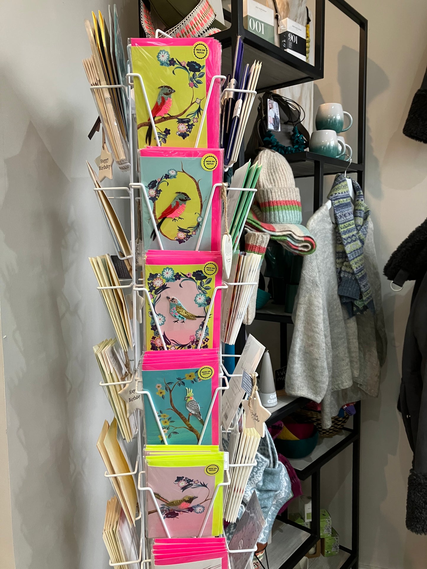 Petra Boase pink embroidered card with bird keepsake