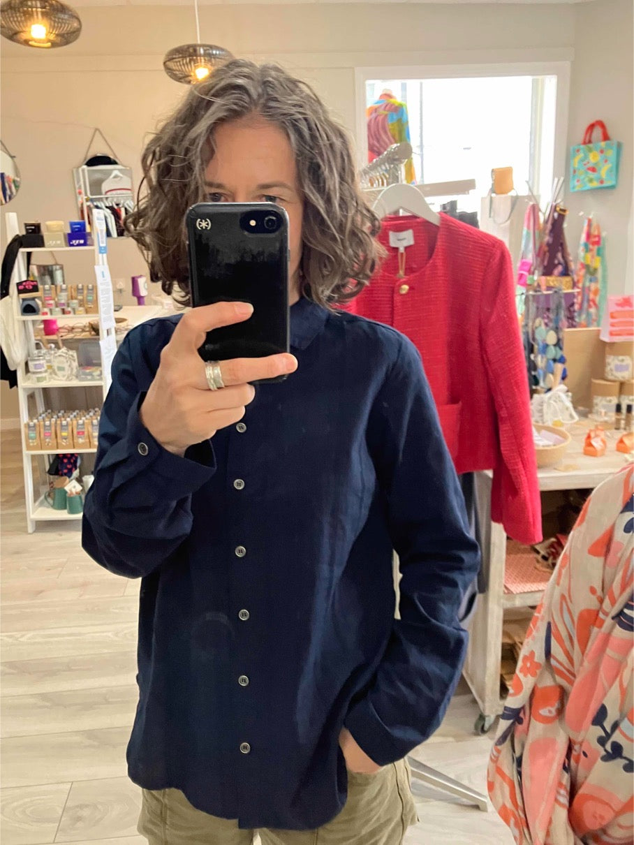 Lily & Me Patsy shirt in navy check