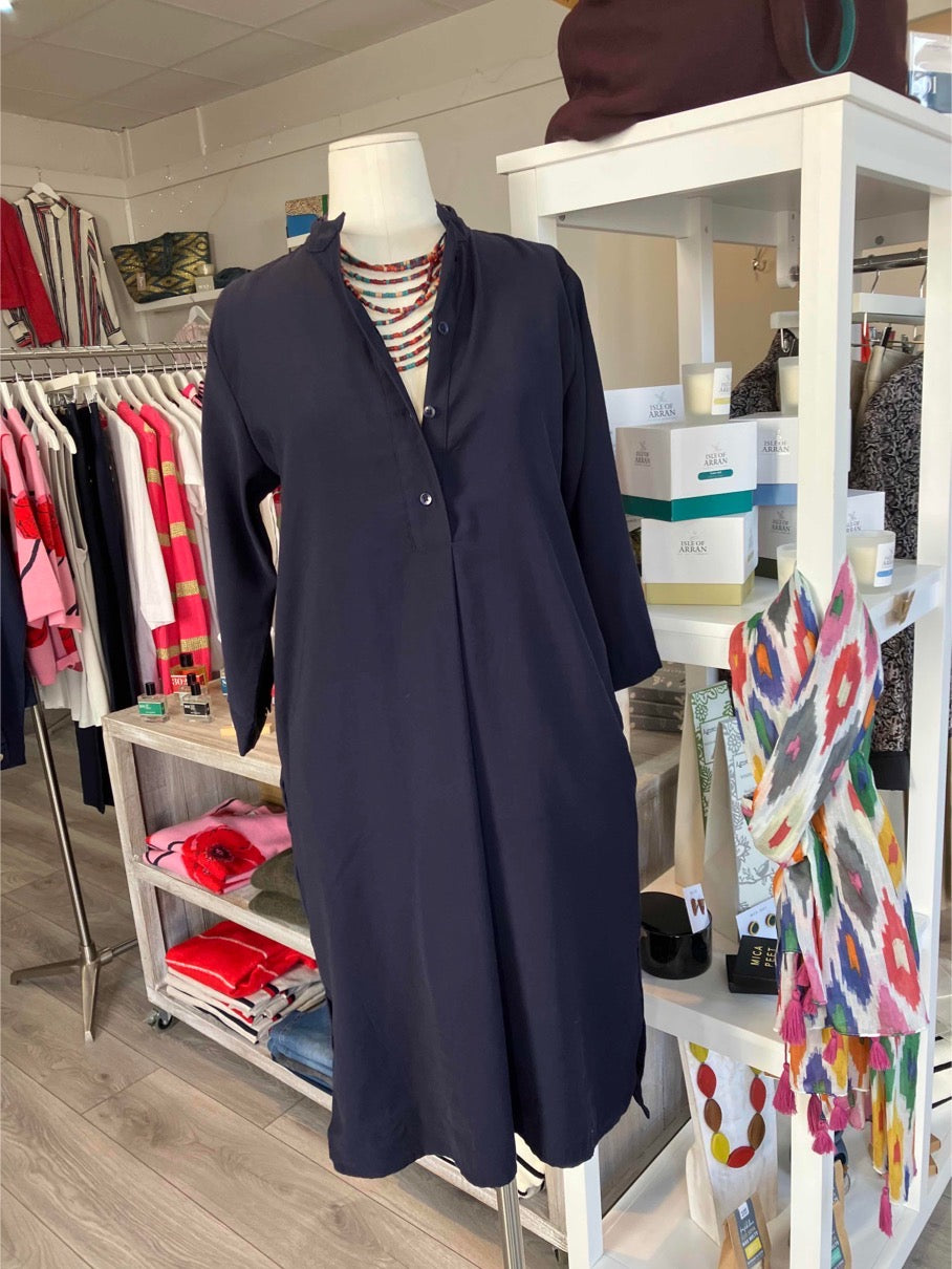 Fransa Somie navy dress with three quarter sleeve