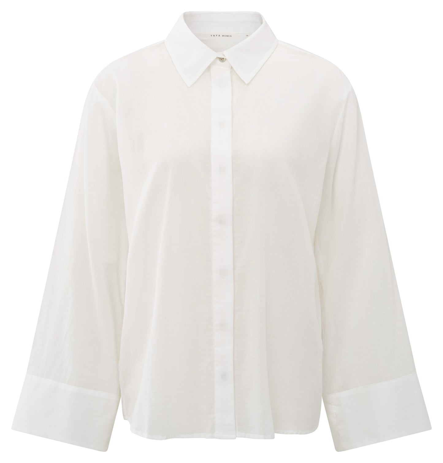 Yaya blouse with buttons on back in white