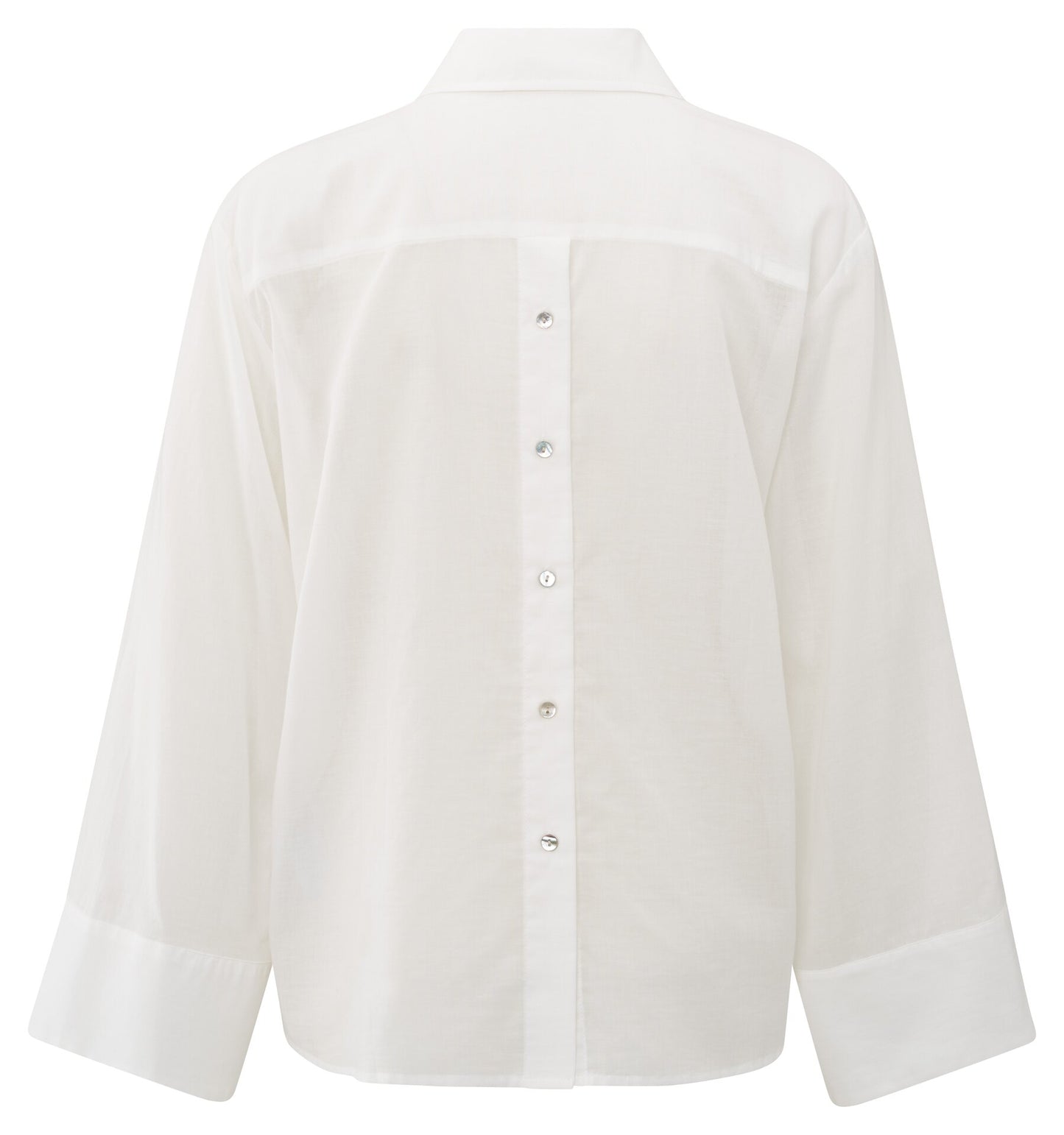 Yaya blouse with buttons on back in white