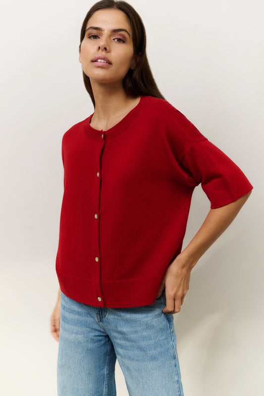 Yaya oversized cardigan in scarlet red