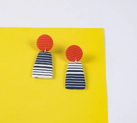 Nadege Honey Breton Carnac red earrings