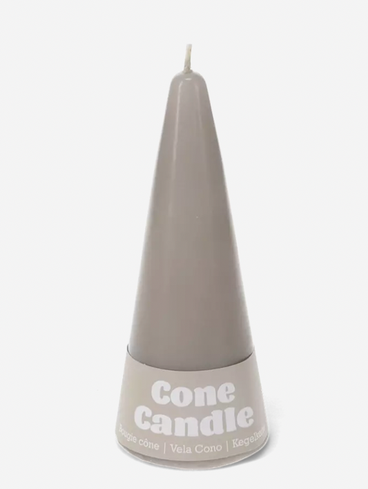Cone candle in light grey