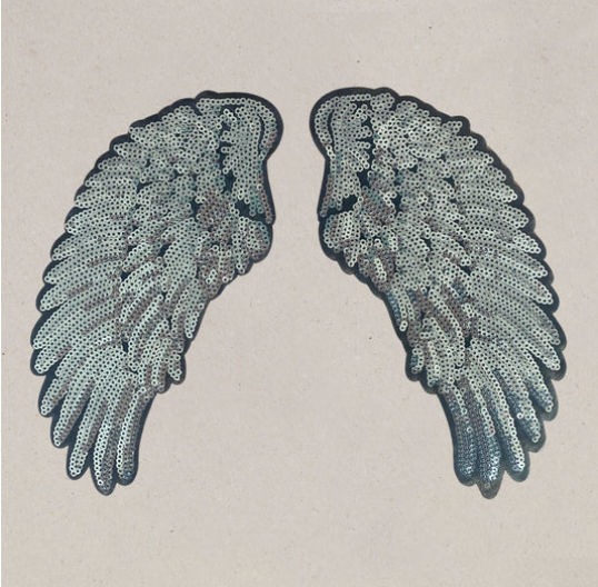 Petra Boase iron on silver wings patch