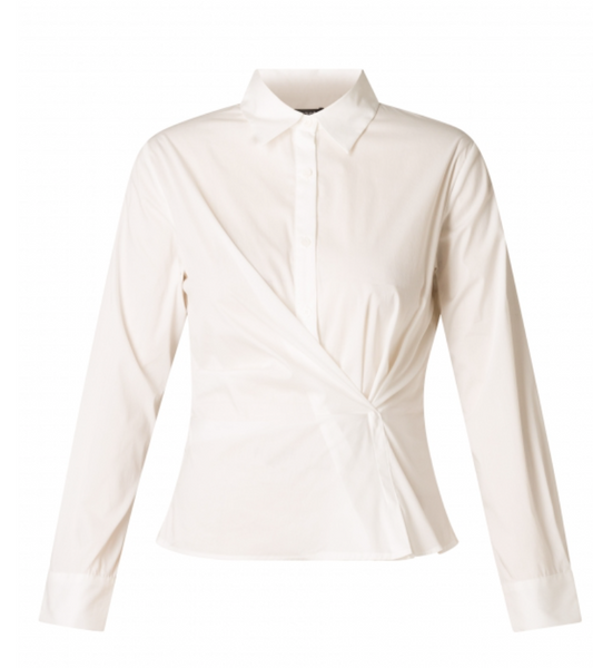 Yest Paris twist front white cotton blouse