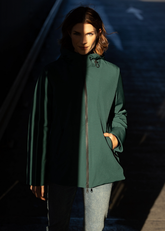 Yest Nox rain jacket in deep pine green