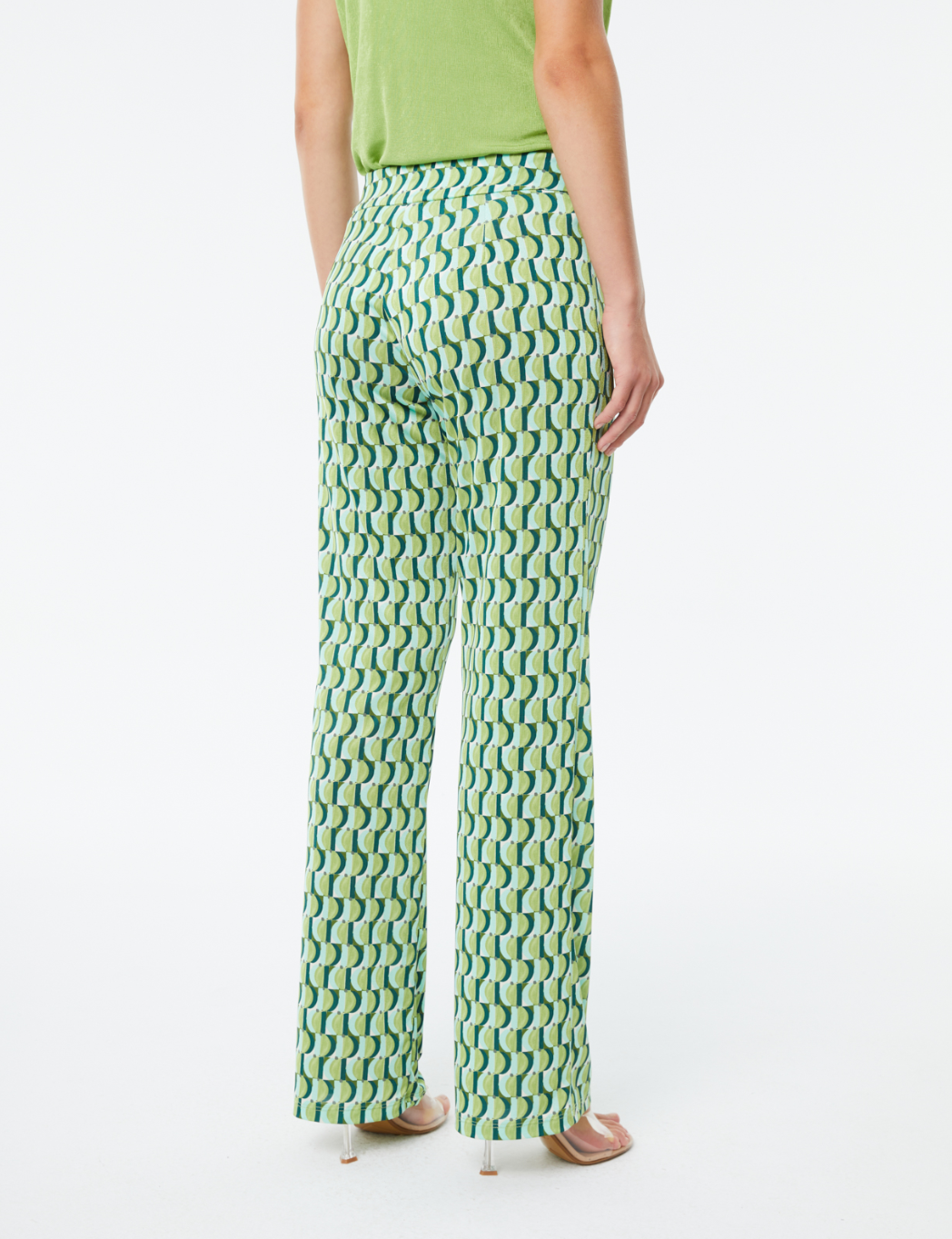 Paz Torras green geometric pattern trouser