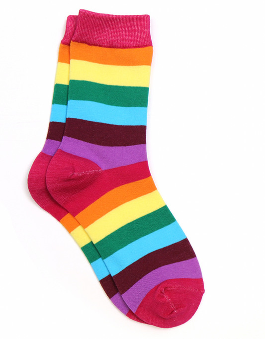 POM rainbow striped organic cotton socks