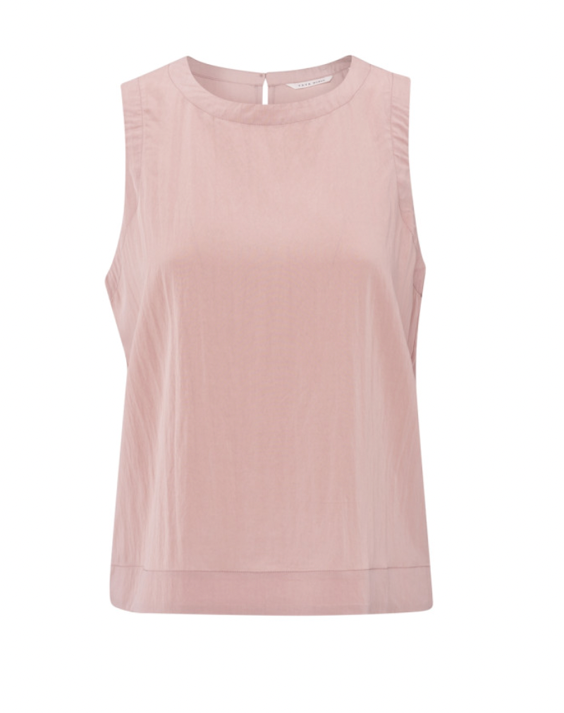 Yaya woven sleeveless top in soft mauve pink