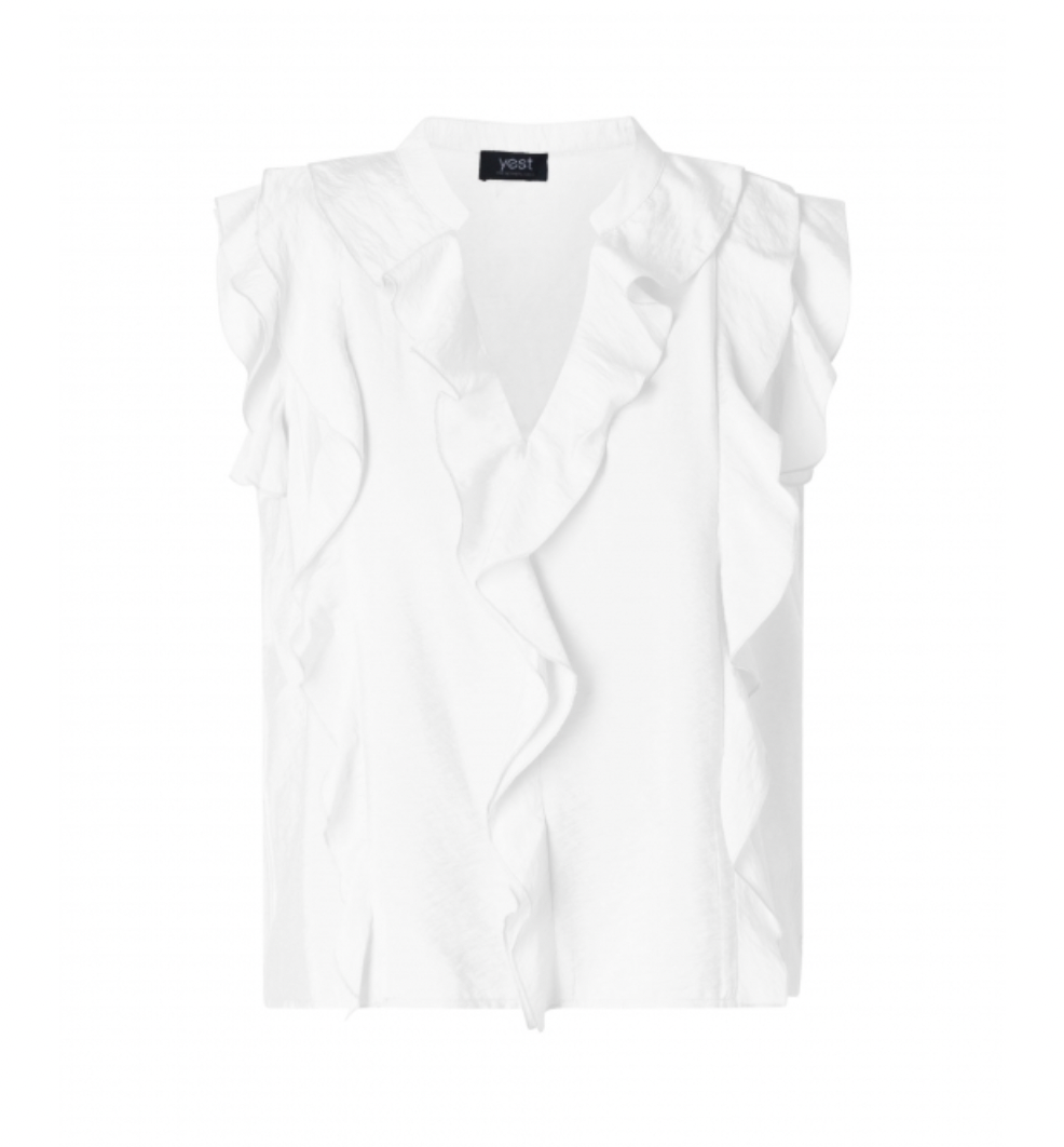 Yest Thalia ruffle top in white