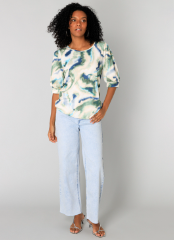 Yest Gentiana viscose, mint patterned top
