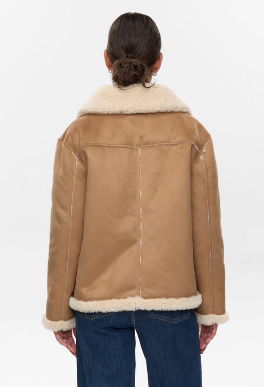 Numph Nuelliota reversible jacket in cognac